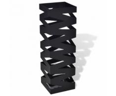 vidaXL Noir Carré Porte-parapluie Stockage pour cannes bâtons Acier 48,5 cm