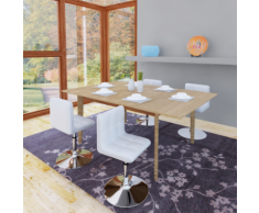 vidaXL Chaise de salle à manger 4 pcs Réglable Blanc