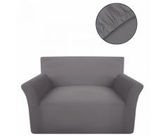 vidaXL housse de canapé en coton jersey extensible gris