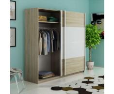 vidaXL Armoire avec 2 portes coulissantes Blanc brillant 200 cm
