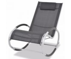 vidaXL Chaise à bascule de jardin Aluminium et Textilène