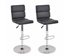 vidaXL Tabouret pivotant de bar 2 pcs Cuir artificiel Noir