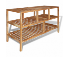 vidaXL Étagère de salle bain Bois noyer massif 100 x 40 65 cm