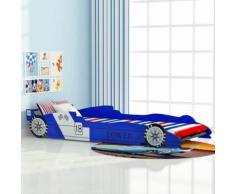 vidaXL Lit voiture de course pour enfants 90 x 200 cm Bleu