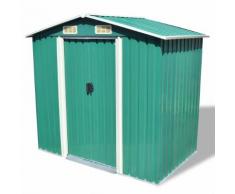 vidaXL Abri de stockage pour jardin Métal Vert 204 x 132 186 cm