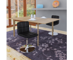 vidaXL Chaise de salle à manger 2 pcs Réglable Noir