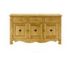 Grenier Alpin Enfilade Pin Massif Savoyarde 3 Portes Coeur 3 Tiroirs Oregon - Grenier Alpin