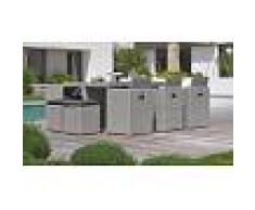 SALON JARDIN ENCASTRABLE GRIS DESIGN 10 PLACES - PORTO