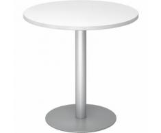 Table de réunion Ø 800 mm hauteur 755 mm, piétement argent