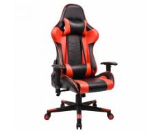 Fauteuil de bureau gamer noir et rouge GORDON