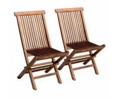 Lot de 2 chaises de jardin en teck huilé LOMBOK