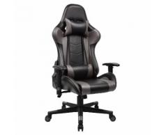 Fauteuil de bureau gamer noir et gris foncé GORDON