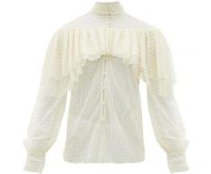 Rodarte Blouse volantée en plumetis à appliqués floraux