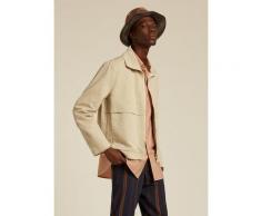Paul Smith Veste Écru Col Cheminée en Coton et Soie