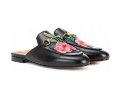 Gucci Mules en cuir à appliqués brodés Princetown
