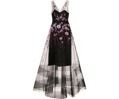 Marchesa notte Robe longue à appliques fleurs