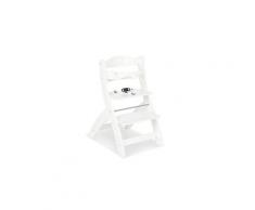 Chaise haute évolutive pour bébé en bois laqué blanc ape07025