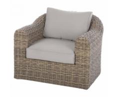 Fauteuil de salon de jardin Mooréa Naturae Aluminium traité époxy, Résine tressée, Polyester