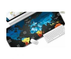 Tapis de souris de bureau complet design carte du monde : Noir / 1 (08493e3f-0652-4693-841f-d7b506bc2d1b)