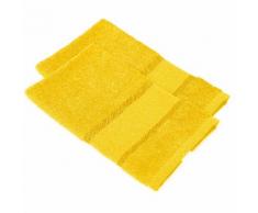 buttinette Serviettes invité à broder en tissu éponge, jaune soleil, 2 pièces
