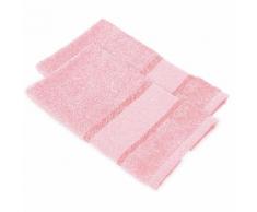 buttinette Serviettes invité à broder en tissu éponge, rose, set de 2 pièces