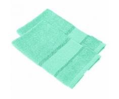 buttinette Serviettes invité à broder en tissu éponge, bleu aqua, 2 pièces