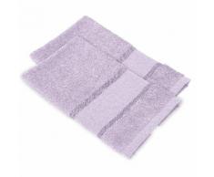 buttinette Serviettes invité à broder en tissu éponge, lilas, 2 pièces