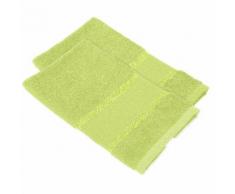 buttinette Serviettes invité à broder en tissu éponge, citron vert, 2 pièces