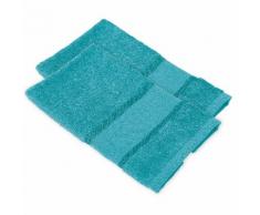 buttinette Serviettes invité à broder en tissu éponge, turquoise, 2 pièces
