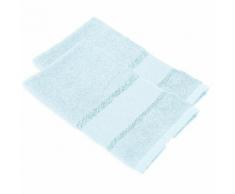 buttinette Serviettes invité à broder en tissu éponge, bleu clair, 2 pièces