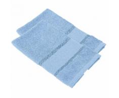 buttinette Serviettes invité à broder en tissu éponge, bleu, 2 pièces