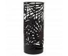 Maisons du Monde Porte parapluie en métal ajouré noir motifs feuillages