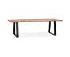 Alterego Table de salle à manger style industriel 'RAFA' en bois massif et métal - 300x100 cm