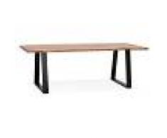 Alterego Table de salle à manger style industriel 'RAFA' en bois massif et métal - 240x100 cm