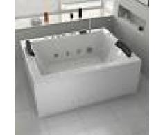 Distribain Baignoire balnéo rectangulaire Elle&Lui 40 jets