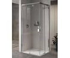 Novellini Cabine de Douche Opera A Ouverture à Angle Coulissant 120x80 - blanc - Ravenne -