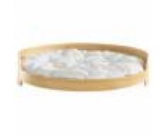 Miliboo Panier pour chat et chien en bambou avec coussin blanc GOA