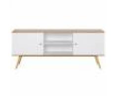 Miliboo Buffet scandinave blanc et bois clair L180 cm GOLA