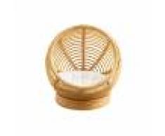 Miliboo Panier rond pour chat et chien en rotin avec coussin HADLEY