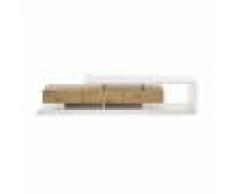 Miliboo Meuble TV design laqué blanc et bois RITUEL