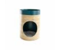 Miliboo Niche design pour chat et chien en bambou laquée bleu canard YUCCA