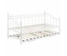 Miliboo Banquette-lit gigogne en métal blanc JULIETTE