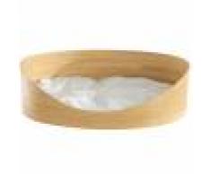 Miliboo Panier pour chat et chien en bambou avec coussin blanc OBI