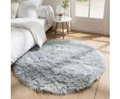 Tapis rond poils longs