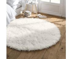 Tapis rond poils longs