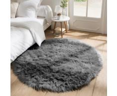 Tapis rond poils longs