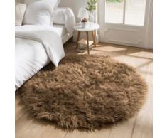 Tapis rond poils longs