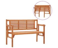 vidaXL Banc pliable de jardin 120 cm Bois d'eucalyptus solide