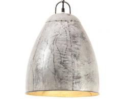 vidaXL Lampe suspendue industrielle 25 W Argenté Rond 32 cm E27