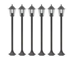 vidaXL Lampe de jardin à piquet 6 pcs E27 110 cm Aluminium Bronze